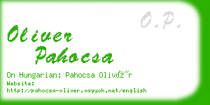 oliver pahocsa business card